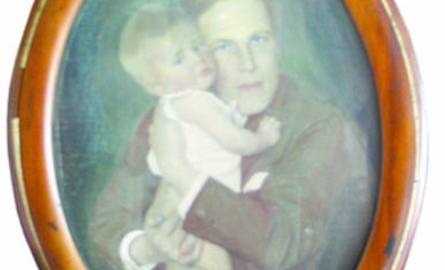 Witold Bełza z córką Haliną. Miała wówczas niespełna rok.