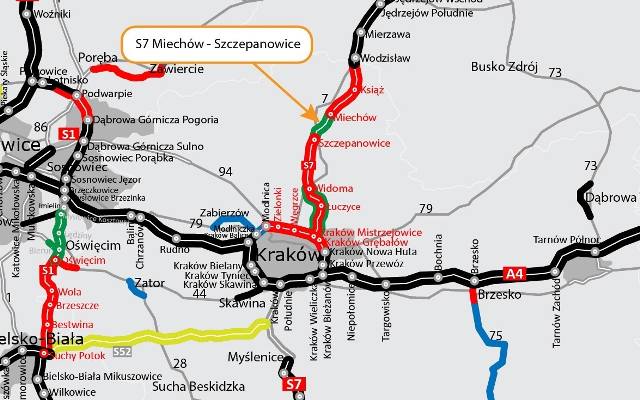 Budowa odcinka drogi ekspresowej S7 między Miechowem a Szczepanowicami coraz bliżej