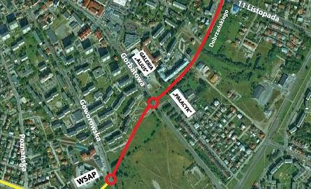 Tak będzie przebiegać droga, która połączy w przyszłości ulicę Goworowską z 11 Listopada (żółtym kolorem zaznaczyliśmy ul. Korczaka)