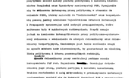 Protokół z prac komisji weryfikującej dziennikarzy w Koszalinie w stanie wojennym [fotostory] 