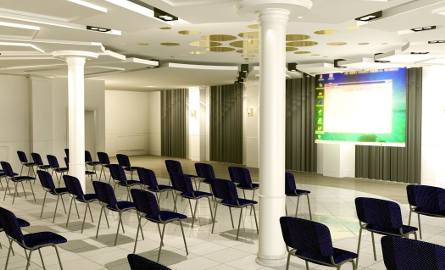 Sala bankietowo – szkoleniowa będzie wyposażona w nowoczesny sprzęt audiowizualny i będzie mogła pomieścić do 160 osób.