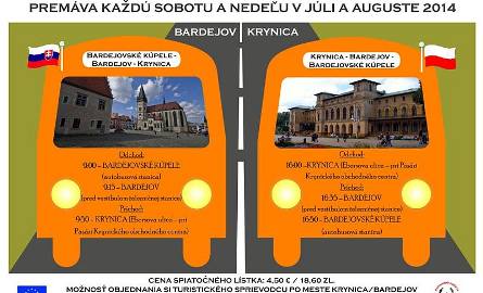 Autobusem z Krynicy Zdroju do słowackiego Bardejowa i Bardejowskich Kupeli. Od 5 lipca rusza publiczna komunikacja łącząca piękne miasta