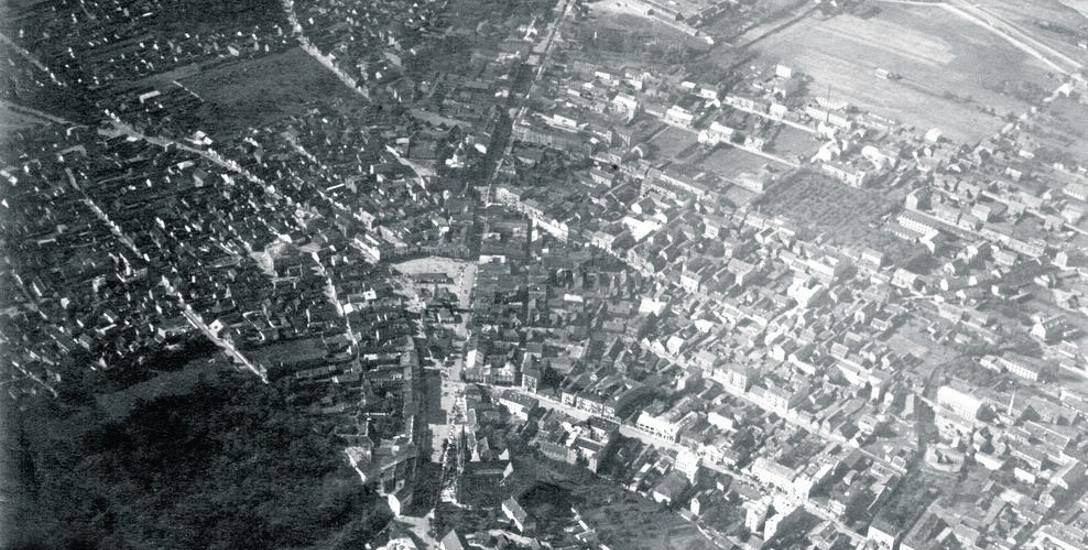 Zdjęcie lotnicze Białegostoku z września 1919 roku. Ze zbiorów Muzeum Podlaskiego w Białymstoku.