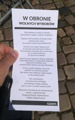 Protest na pl. Solidarności w Gdańsku, 22 lipca 2017
