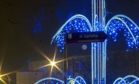 Wysokie Mazowieckie w świątecznej iluminacji na jednym ze zdjęć zgłoszonych do konkursu