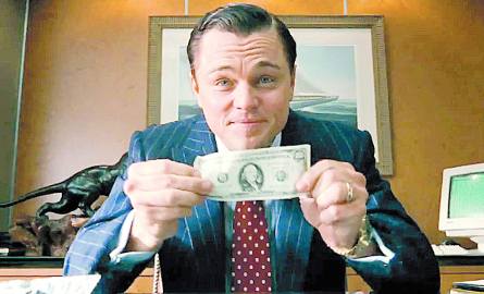 Leonardo DiCaprio w filmie "Wilk z Wall Street".
