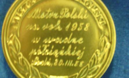 Medal dla Leszka Leissa za mistrzostwao Polski w 1958 r, w wadze półciężkiej