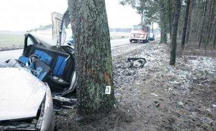 Audi skasowane na drzewie. Kierowca ciężko ranny (zdjęcia)