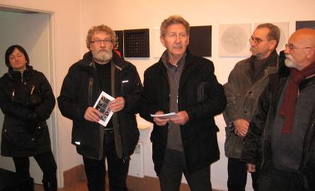 Radomscy autorzy wystawy: od lewej: Katarzyna Nowicka- Urbańska,Wieslaw Jelonek, Andrzej Gieraga, Andrzej Markiewicz i Aleksander Olszewski