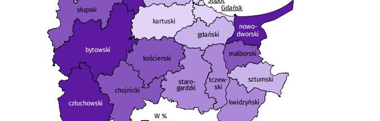 Stan bezrobocia w powiatach województwa pomorskiego