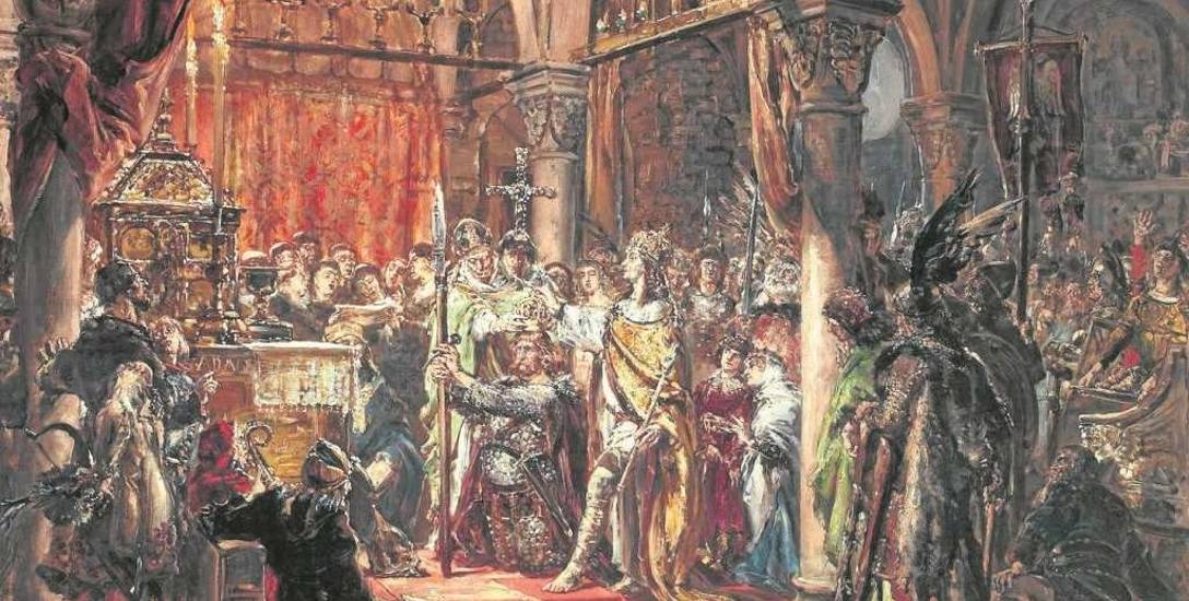 Obraz Jana Matejki „Koronacja pierwszego króla” (1889). Korona Chrobrego została wywieziona do Niemiec i ślad po niej zaginął...