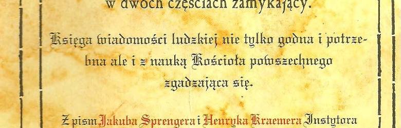Strona tytułowa polskiego wydania "Młota na czarownice" z 1614 roku