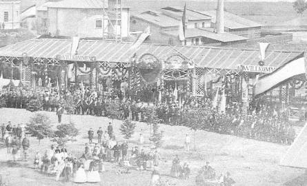 Zawody strzeleckie na terenie gazowni, 1869 rok.