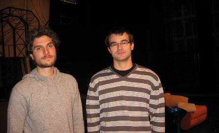 Máté Szabó, reżyser i Maciej Sagata, tłumacz, student IV roku hungarystyki na Uniwersytecie Warszawskim (z prawej)