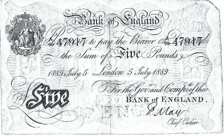 Funt (na zdjęciu pięciofuntowy banknot z 1889r.) był walutą globalną przez cały XIX w. W wieku XX w tej roli zastąpił go dolar.