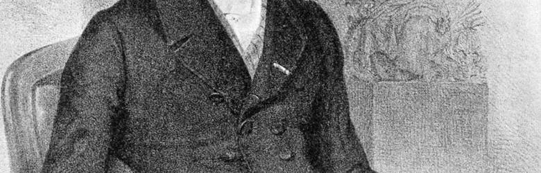 Portret Piotra Antoniego Steinkellera z 1859 r. Zakład litograficzny Maksymiliana Fajansa w Warszawie.