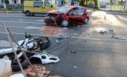 Do wypadku doszło na ulicy Chełmińskiej w Grudziądzu. Zginął motocyklista