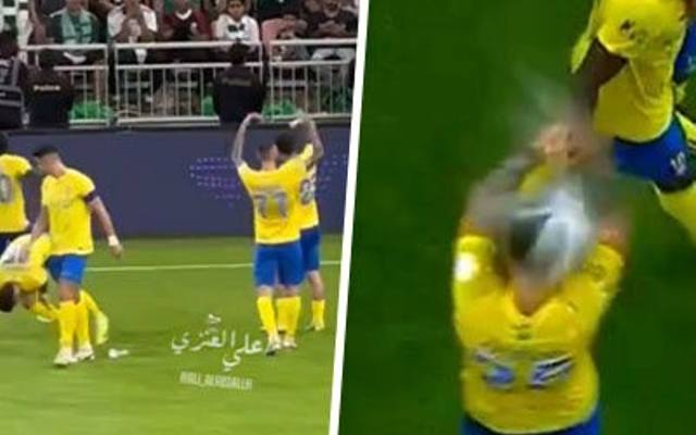 Cristiano Ronaldo i jego Al Nasr obrzucono szklankami: Otavio uderzony w głowę, Mane prowokował, Brozović prosił o więcej [ZDJĘCIA]