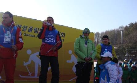 Paweł Gredka, nasz złoty medalista w supergigancie na X Światowych Zimowych Igrzyskach Olimpiad Specjalnych w PyeongChang.