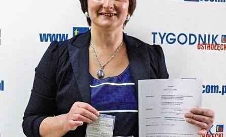 W ubiegłym tygodniu voucher na wygrany kurs na prawo jazdy odebrała p. Dorota Szemplińska