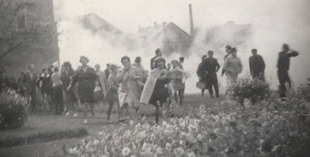 Wydarzenia Brzeskie 26 maj 1966 r. Ucieczka ludzi przed patardami z gazem łzawiącym