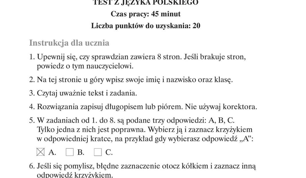 Test Trzecioklasisty 2015 OPERON. ARKUSZE [ODPOWIEDZI, WYNIKI, ZADANIA