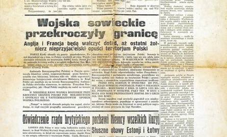 Dziś mija 70. rocznica wkroczenia armii Związku Radzieckiego na wschodnie tereny Rzeczpospolitej. Zobacz pierwszą stronę gazety z 18 września 1939 r