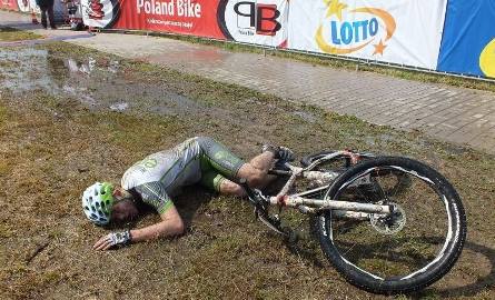 Bartosz Karczmarski na mecie Lotto Poland Bike Maraton. – Było naprawdę ciężko – mówił.