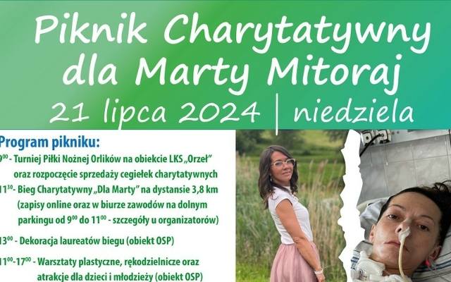 Zabierzcie przyjaciół na rodzinny piknik charytatywny dla Marty Mitoraj w Witkowicach. Zagrają też oldboje Ruchu Chorzów