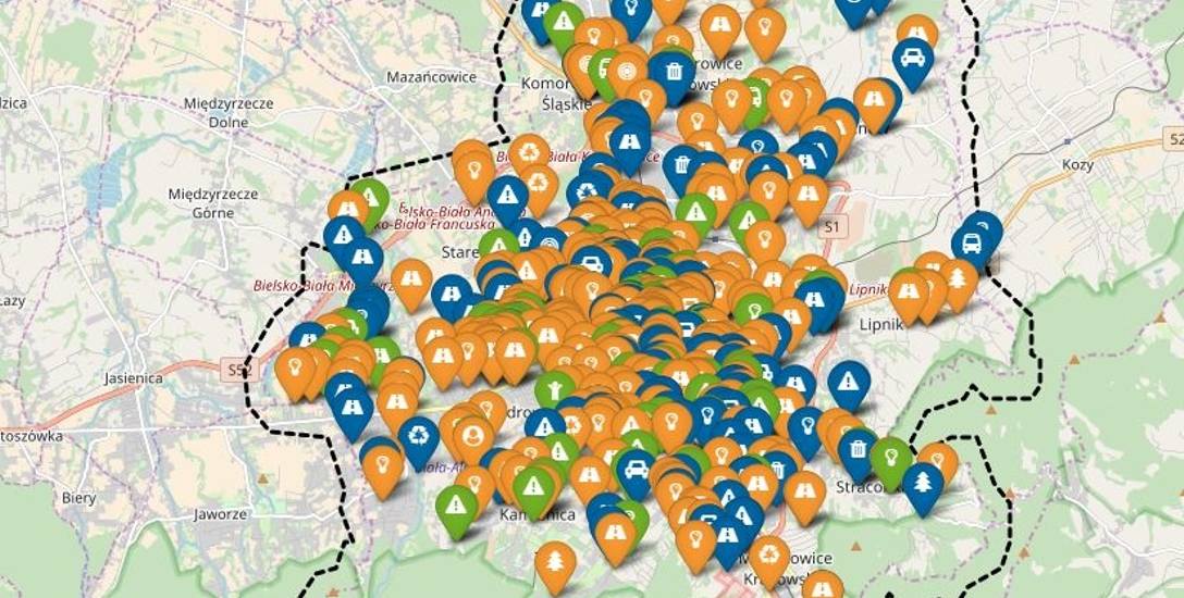 Na mapie Bielska-Białej widnieje już blisko 800 zgłoszeń