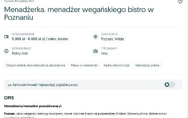 Portal i.pl dotarł do ogłoszenia o pracę na stanowisku menedżera oraz do proponowanego wynagrodzenia.