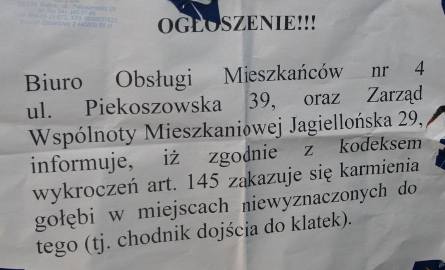 Taki zakaz pojawił się w blokach przy ulicy Jagiellońskiej 29 w Kielcach.