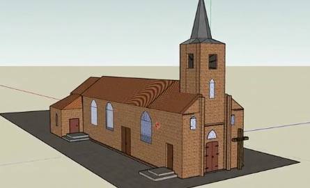 Kościół w Jasieniu - wizualizacja w 3D