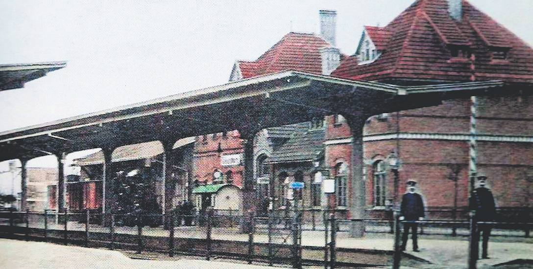 Przedwojenny widok dworca kolejowego w Złocieńcu