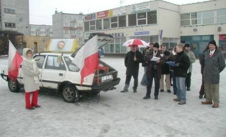 Skromny protest w Skarżysku.