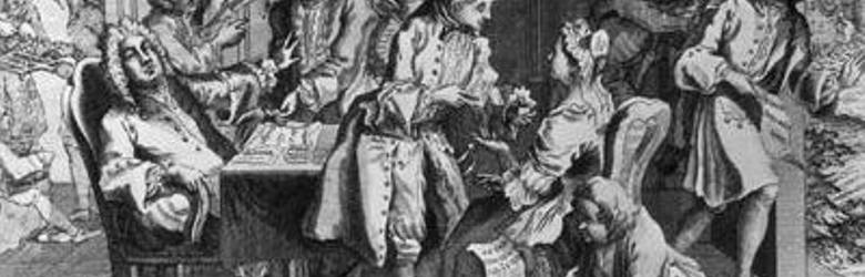 Kapitan Jenkins pokazuje w Izbie Gmin odcięte ucho, jako dowód hiszpańskich okrucieństw popełnianych na Brytyjczykach