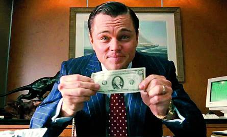 Leonardo DiCaprio w filmie "Wilk z Wall Street".