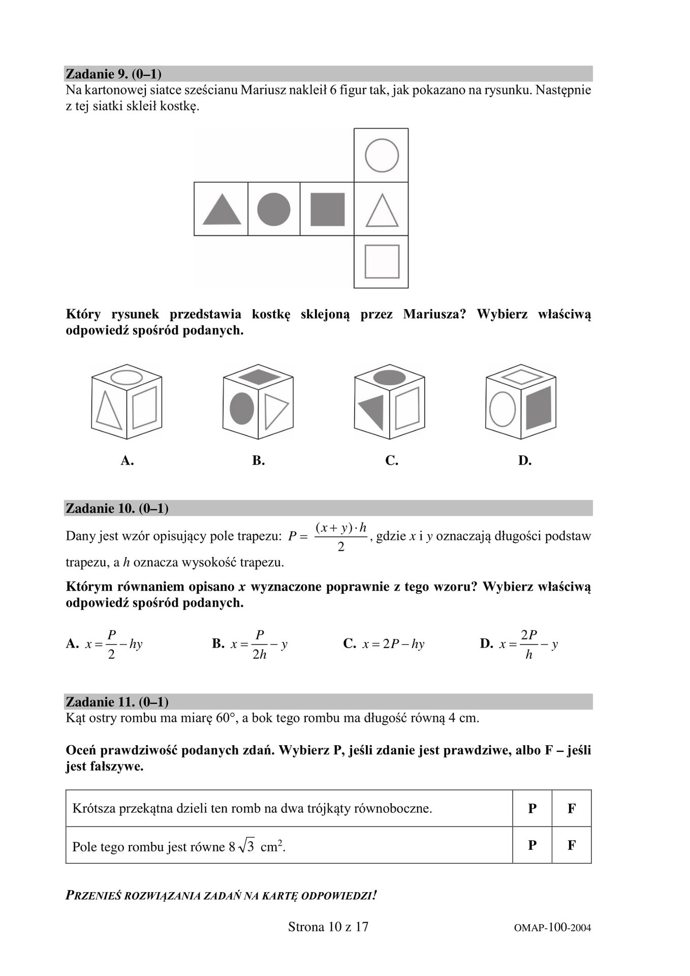 Arkusz Egzaminacyjny Nr 3 Matematyka Odpowiedzi Egzamin ósmoklasisty 2020 MATEMATYKA. Odpowiedzi i arkusz CKE testu 8