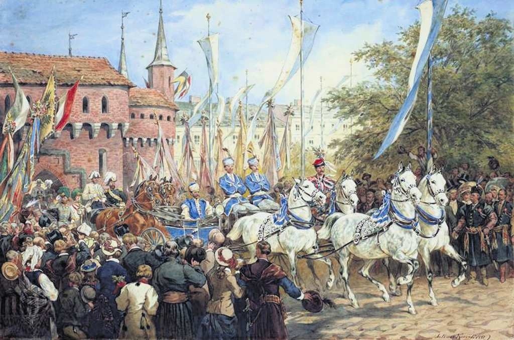 Juliusz Kossak - Wjazd Franciszka Józefa do Krakowa