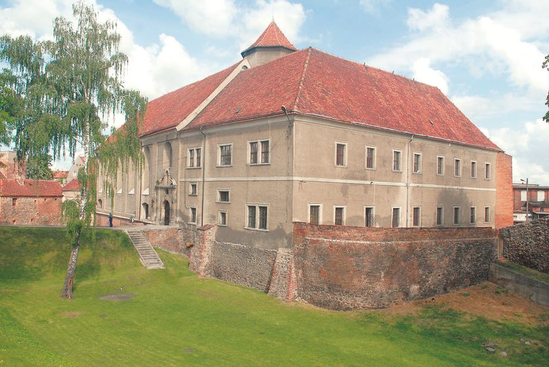 Zamek ten, wzniesiony w końcu XIV wieku, przez lata był m.in. rezydencją książąt z rodu Piastów, siedzibą możnych rodów, klasztorem zakonu karmelitów. Zbudowany w stylu gotyckim na miejscu średniowiecznego grodu kasztelańskiego, wzmiankowanego w 1273 roku. Najstarszy obiekt składał się z murów kurtynowych. Około 1685 roku przeszedł w posiadanie zakonu karmelitów i przekształcony został w klasztor. Obiekt rozbudowano, dobudowując od strony północnej i zachodniej nowe skrzydła. W roku 1801 nastąpiła kasata zakonu, zaś zamek przeznaczono na zbrojownię... 
