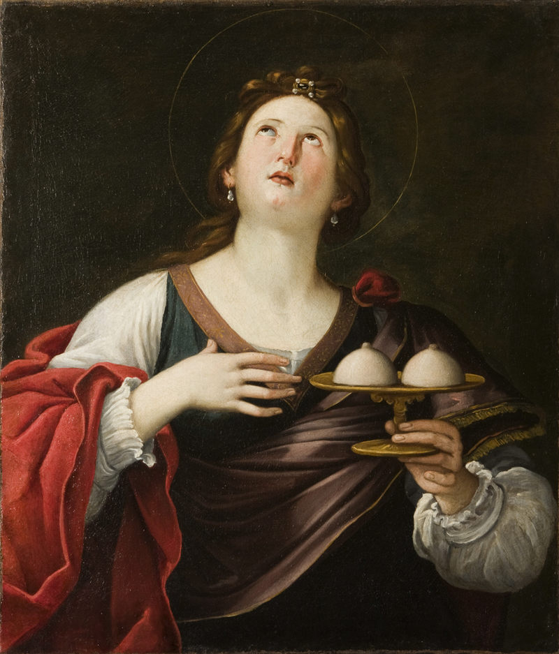 Która święta jest na obrazach pozbawiona piersi? 